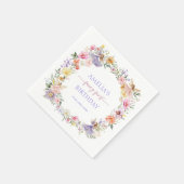 春カラフル妖精の花1st誕生日パーティー スタンダードカクテルナプキン (角)