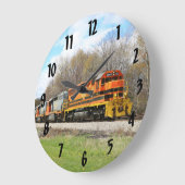 春カラフル気動車 ラージ壁時計 (傾斜)