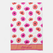 春カラフル熱帯花パターン名 キッチンタオル (縦)