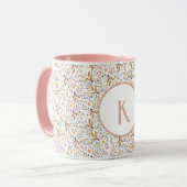 春カラフル花柄モノグラム マグカップ (正面左)