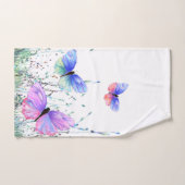 春カラフル蝶飛んでいるバスタオルセット バスタオルセット (ハンドタオル)