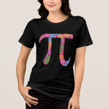 春カラフルPiフローラPi記号Tシャツ