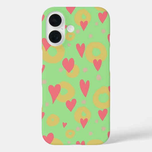 春カラーハートドーナツリングや輪水玉模様 Case-Mate iPhoneケース (裏面)