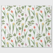 春カントリーガーデンチューリップフローラベビーシャワー ラッピングペーパー (フラット)