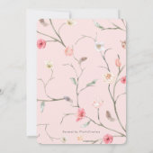 春ガーデエレガントンウォーターカラーロマンチックシック 招待状 (裏面)