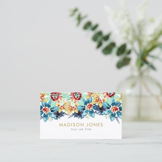 春ガーデエレガントンユニークウォーター色フローラ 名刺 (スタンド正面)