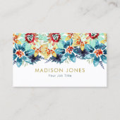 春ガーデエレガントンユニークウォーター色フローラ 名刺 (正面)