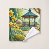 春ガーデンウォーターカラーダフォジル バスタオルセット (ウォッシュタオル)