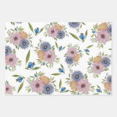 春ガーデンウォーターカラーパープル招待状ラッピング ラッピングペーパーシート (正面3)