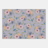 春ガーデンウォーターカラーパープル招待状ラッピング ラッピングペーパーシート (正面)