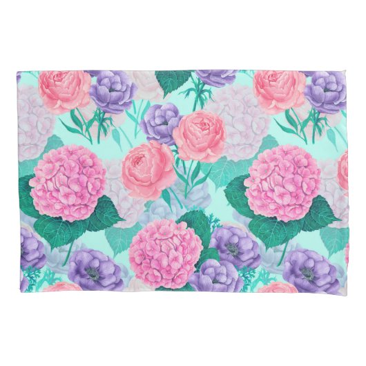 春ガーデンウォーターカラー2 枕カバー (正面)