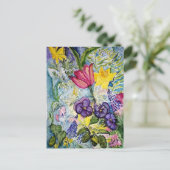 春ガーデンウォーター絵を描カラー ポストカード (スタンド正面)