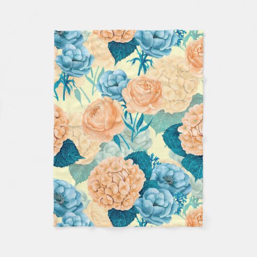 春ガーデンウォーター色 フリースブランケット (正面)