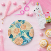 春ガーデンウォーター色 ペーパープレート (パーティー)