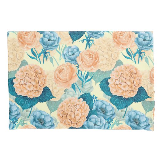 春ガーデンウォーター色 枕カバー (正面)