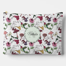 春ガーデンカラフルハミングバードフローラトイレタリー アクセサリーポーチ