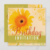 春ガーデンサンシャインバースデーパーティー招待 招待状 (正面/裏面)
