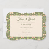 春ガーデンスカロップ結婚式招待状 (正面)