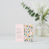 春ガーデンズボタニカルパターンピンク スクエア名刺 (スタンド正面)