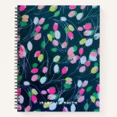 春ガーデンチューリップフラワー開花水彩 ノートブック (正面)