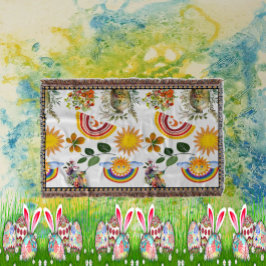 春ガーデンバタフライレインボーサンシャイングリネリー スローブランケット