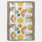 春ガーデンバタフライレインボーサンシャイングリネリー スローブランケット (正面縦)