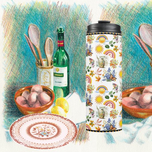 春ガーデンバタフライレインボーサンシャイングリネリー タンブラー