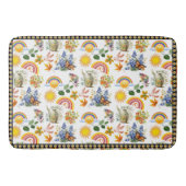 春ガーデンバタフライレインボーサンシャイングリネリー バスマット (正面)