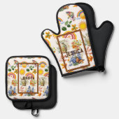 春ガーデンバタフライレインボーサンシャイングリネリー 鍋つかみ&鍋敷きセット (正面/裏面)