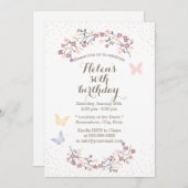 春ガーデンバタフライ&フラワーバースデーパーティー 招待状 (正面/裏面)