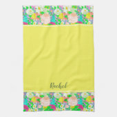 春ガーデンパーソナライズされたキッチンタオル キッチンタオル (縦)