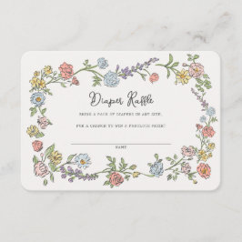 春ガーデンパーティーおむつラッフルベビーインサート エンクロージャーカード