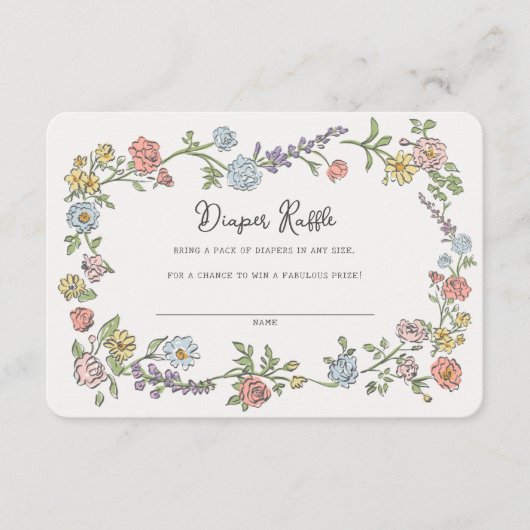 春ガーデンパーティーおむつラッフルベビーインサート エンクロージャーカード (正面)