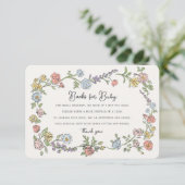 春ガーデンパーティーのベビーシャワーインサート用ブック エンクロージャーカード (スタンド正面)