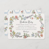 春ガーデンパーティーのベビーシャワーインサート用ブック エンクロージャーカード (正面/裏面)