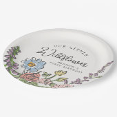 春ガーデンパーティーパステルフローラバースデーパーティー ペーパープレート (アングル)