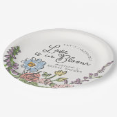 春ガーデンパーティーパステルフローラブライダルシャワー ペーパープレート (アングル)