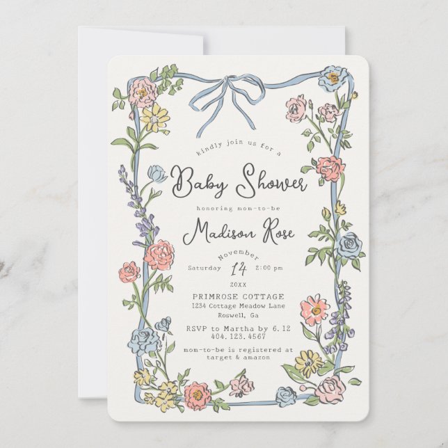 春ガーデンパーティーパステルフローラベビーシャワー (正面)