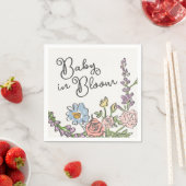 春ガーデンパーティーパステルフローラベビーシャワー スタンダードカクテルナプキン (インサイチュ)