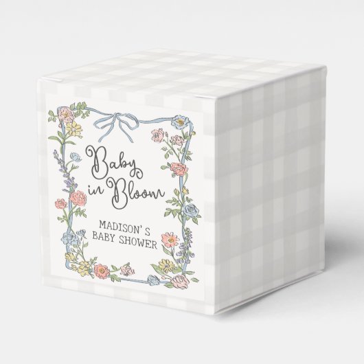 春ガーデンパーティーパステルフローラベビーシャワー フェイバーボックス (正面サイド)
