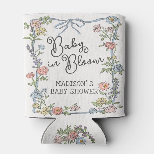 春ガーデンパーティーパステルフローラベビーシャワー 缶クーラー (裏面)