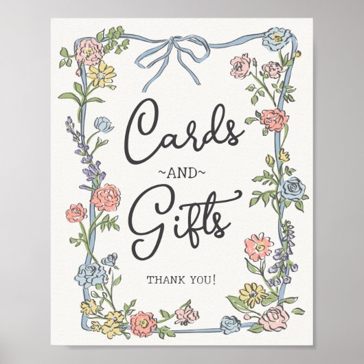 春ガーデンパーティーフローラカードとギフト ポスター (正面)