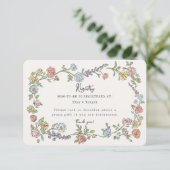 春ガーデンパーティーフローラベビーレジストリの挿入 エンクロージャーカード (スタンド正面)