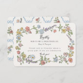 春ガーデンパーティーフローラベビーレジストリの挿入 エンクロージャーカード (正面/裏面)