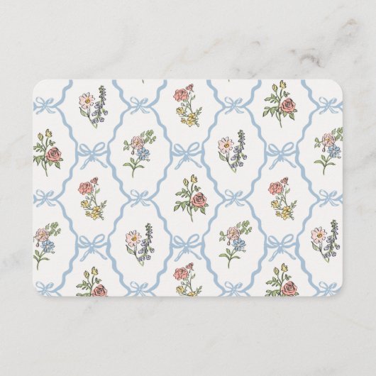 春ガーデンパーティーフローラレジストリ招待状の挿入 エンクロージャーカード (裏面)