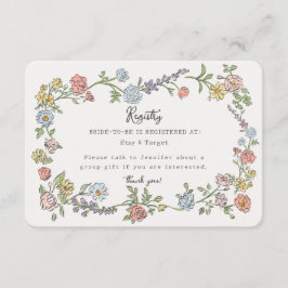 春ガーデンパーティーフローラレジストリ招待状の挿入 エンクロージャーカード