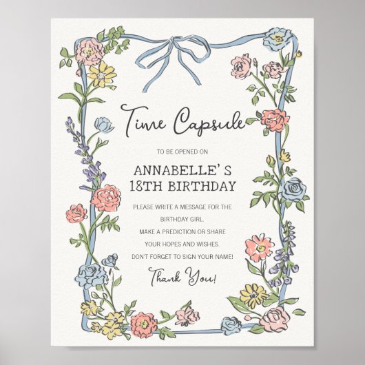 春ガーデンパーティーフローラ誕生日タイムカプセル ポスター (正面)