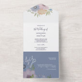 春ガーデンフラワーウォーターカラーハンド絵を描 オールインワン招待状 (内側)