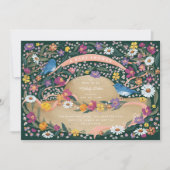 春ガーデンフラワーサンハットベビーシャワー 招待状 (正面)