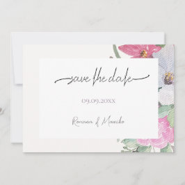 春ガーデンフラワーズウォーターカラーアート セーブザデート